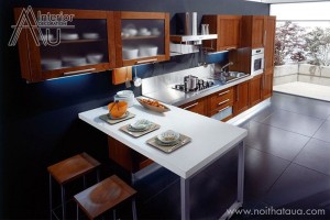 tủ bếp gỗ xoan đào