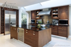 tủ bếp gỗ óc chó